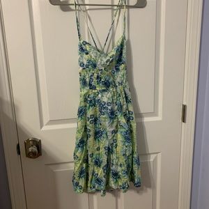 Green floral dress